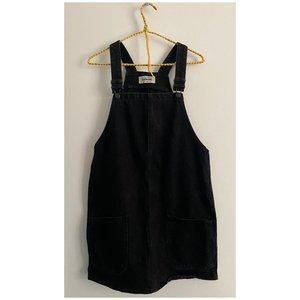 black denim overall dress